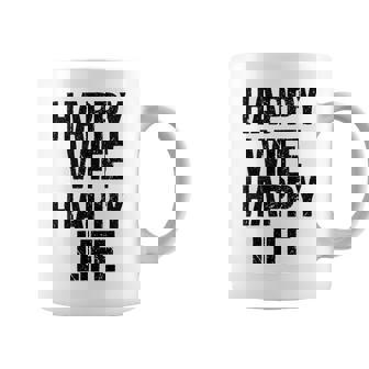 Happy Wife Happy Life Wife Husband Saying Coffee Mug - Monsterry