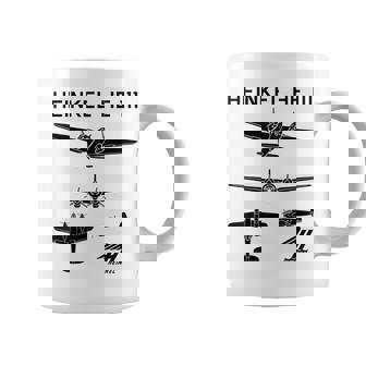 Heinkel He 111 Siluetas De Avión Bombardero Alemán Ww2 Taza de café - Regaloses