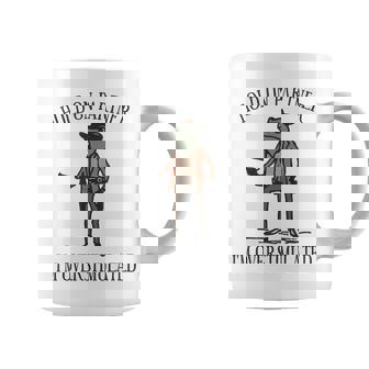Hold On Partner I'm Overstimulated Cowboy Frog Vintage Coffee Mug | Mazezy