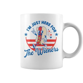 Hot Dog I'm Just Here For The Wieners 4Th Of July Women Coffee Mug - Monsterry DE