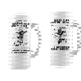 Houston I Have So Many Problems Raccoon In Space Retro Coffee Mug | Mazezy