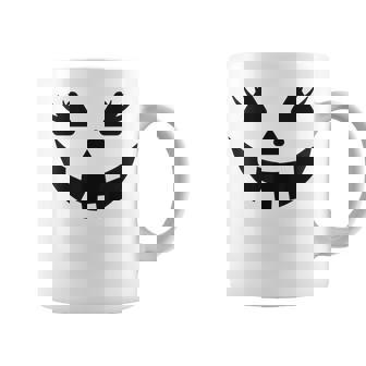 Jack O Lantern Face Pumpkin Eyelashes Halloween Girls Coffee Mug - Monsterry