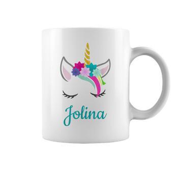 Jolina Name Geschenk Colourful Unicorn Jolina Tassen - Geschenkecke