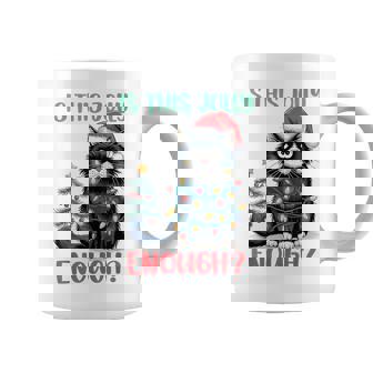 Is This Jolly Enough Cat Christmas Tree Xmas Cat Lover Coffee Mug | Seseable UK