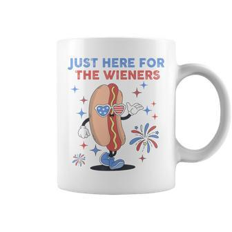 Just Here For The Wieners 4Th Of July Hot Dog Retro Coffee Mug - Monsterry DE