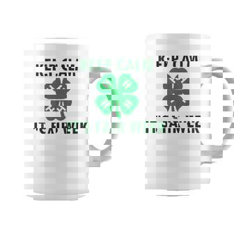 Keep Calm It's Fair Week H Four-Leaf Green Clover Event Coffee Mug - Monsterry