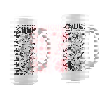 Let's Go Ghouls Floral Ghost Boho Aesthetic Retro Coffee Mug - Monsterry