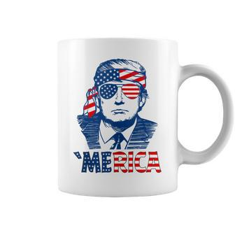 'Merica Trump Happy 4Th Of July Trump Patriot American Flag Coffee Mug - Monsterry UK