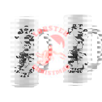 Merry Christmas Lobster Santa Hat Coastal Christmas Coffee Mug - Monsterry