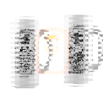 Messy Bun Thick Thighs Spooky Vibes Lady Bleached Halloween Coffee Mug - Monsterry