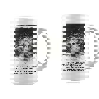Monday Mood On Wednesday Humorous Dog With Fluffy Hair Graphic Print Coffee Mug - Monsterry