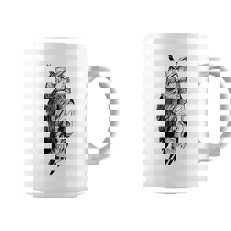 Owl Skull Gothic Blackwork Coffee Mug - Seseable