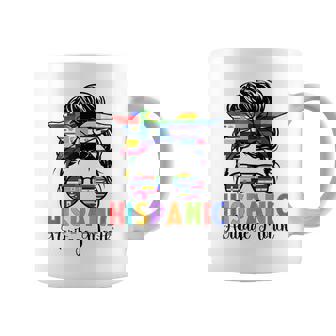 Hispanic Heritage Month Messy Bun All Countries Flags Women Coffee Mug - Monsterry