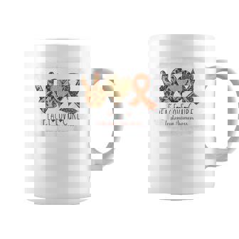 Peace Love Cure Wear Orange For Leukemia Awareness Support Coffee Mug - Seseable