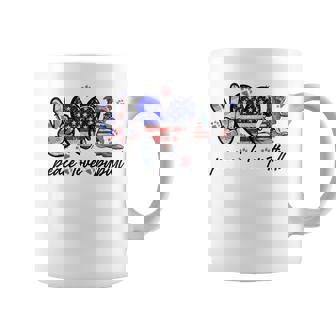 Peace Love Pitbull 4Th Of July American Flag Usa Coffee Mug - Monsterry