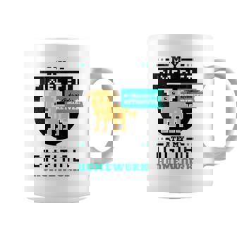 Pixel Pet Ate My Digital Homework Yellow Lab Dog K9 Graphic Print Coffee Mug - Monsterry