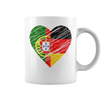 Portugal Germany Heart Germany Flag Portuguese Flag Heart Blue Tassen - Seseable