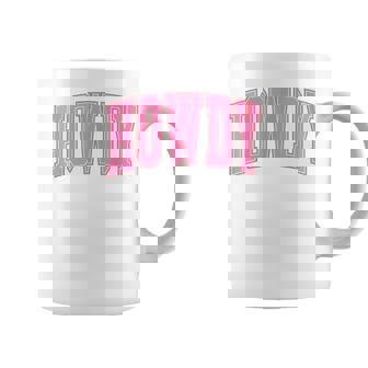 Preppy Cowgirl Varsity Pink Howdy Western Girls Coffee Mug | Mazezy