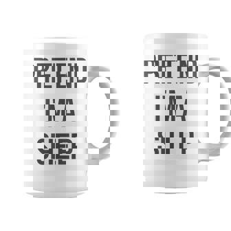Pretend I'm A Sheep Adult Costume Halloween White Coffee Mug - Monsterry