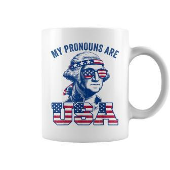 My Pronouns Are Usa Patriotic 4Th Of July Coffee Mug - Monsterry UK