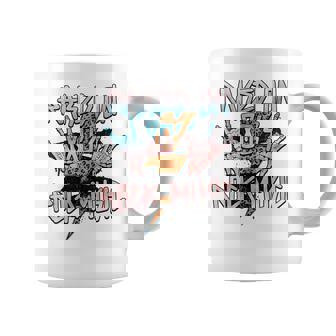 Retro 80'S Rock Music Skeleton Peace Big Hair Bands Eighties Coffee Mug - Thegiftio UK