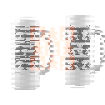 Retro Checkered Gingerbread Man Distressed Christmas Pajamas Coffee Mug | Mazezy