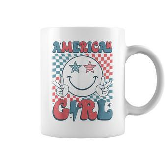 Retro Groovy 4Th Of July Girls Ns American Girls Coffee Mug - Monsterry DE