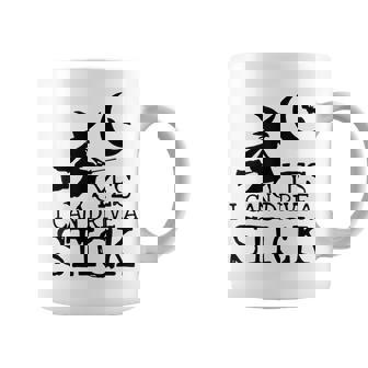 Retro Halloween Witch Yes I Can Drive A Stick Broom Coffee Mug - Monsterry