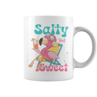 Salty But Sweet Summer Beach Flamingo Summer Vibes Coffee Mug - Monsterry AU