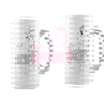 Spooky Mom Family Cute Pink White Ghost Boo Halloween Coffee Mug - Monsterry