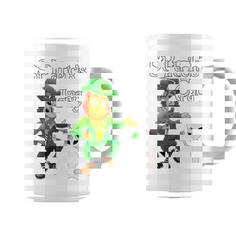 St Patrick's Gray Alien Green Beer History Parade Coffee Mug - Monsterry