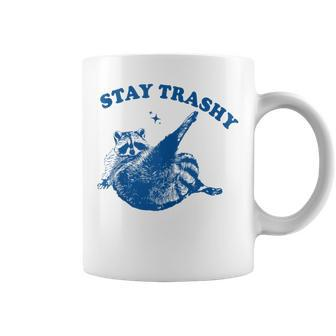 Stay Trashy Retro Style Raccoon Coffee Mug - Monsterry DE
