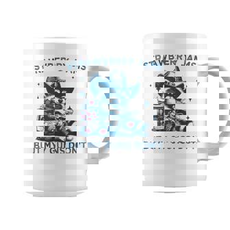 Strawberry Jams But My Guns Don't Cowboy Raccoon Meme Coffee Mug | Mazezy