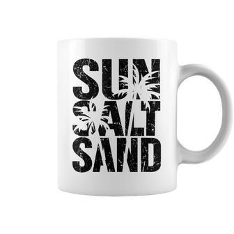 Sun Salt Sand Sommer Retro Fröhlich Urlaub Palm Tree Gray Tassen - Geschenkecke