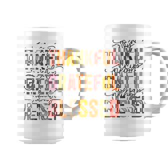 Thankful Grateful Blessed Turkey Family Happy Thanksgiving Coffee Mug - Monsterry