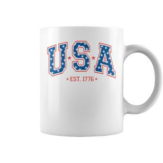 Usa Est 1776 4Th Of July Patriotic Us American Flag Coffee Mug - Monsterry