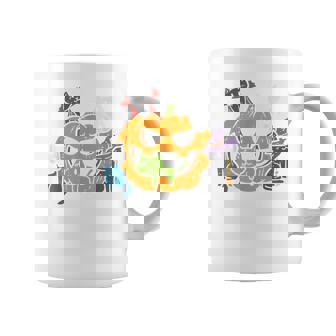 Vampire Ghost Zombie Witch Cats In Pumpkin Cute Halloween Coffee Mug - Monsterry