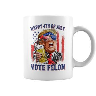 Vote Felon Trump 2024 Happy 4Th Of July Convicted Coffee Mug - Monsterry DE