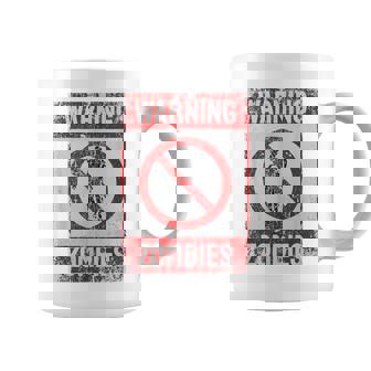 Warning Zombie Caution Sign Invasion Apocalypse Coffee Mug - Monsterry