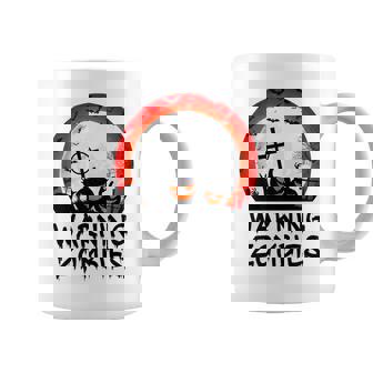 Warning Zombie Graveyard With Scary Pumpkins Halloween Coffee Mug - Monsterry