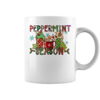 Western Leopard Peppermint Season Coffee Cups Christmas Graphic Print Coffee Mug - Monsterry