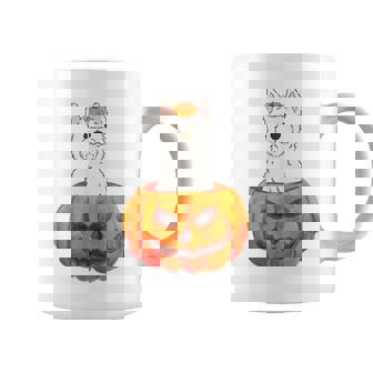 Westie Pumpkin West Highland White Terrier Dog Halloween Coffee Mug - Seseable