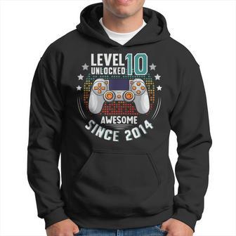 10Th Birthday Boy Gamer Level 10 Unlocked 2014 Birthday Hoodie - Thegiftio UK