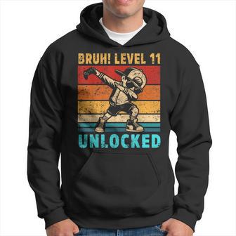 11 Year Old Birthday Dabbing Boy Bruh 11Th Level Unlocked Hoodie - Thegiftio UK