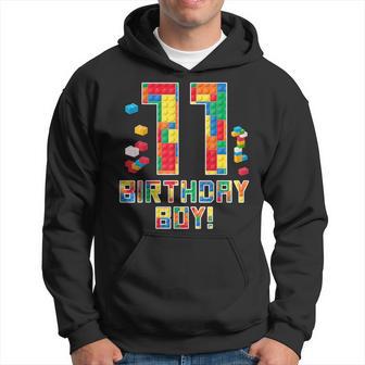 11 Years Old Birthday Block Building 11Th Birthday Boy Hoodie - Thegiftio UK