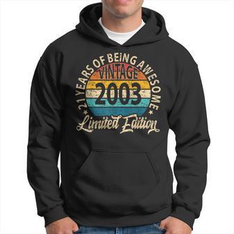 21 Years Of Being Awesome Vintage 2003 Bday 21St Birthday Hoodie - Thegiftio UK