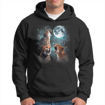 3 Cheetah Moon Howling Cheetah Head For Women Kid Hoodie - Thegiftio UK