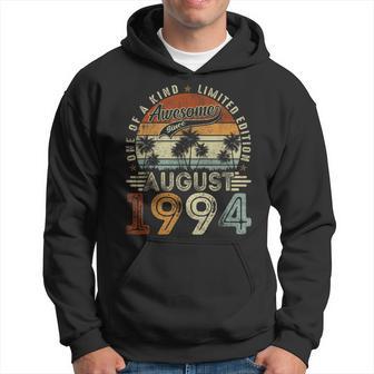 30 Years Old Born In August 1994 Vintage 30Th Birthday Men Hoodie - Thegiftio UK
