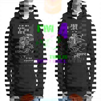 4 Years Old 4Th Birthday Boy Monster Truck Lovers Hoodie - Monsterry