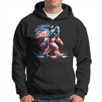 4Th Of July Bigfoot Eagle American Flag Usa Merica Patriotic Hoodie - Thegiftio UK